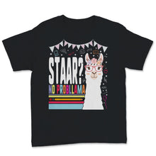 Load image into Gallery viewer, STAAR Texas State No Probllama test day Cute Graphic Llama Flowers