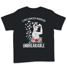 Load image into Gallery viewer, Lung Cancer Awareness Warrior Unbreakable White Ribbon Strong Woman