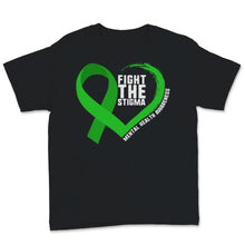 Load image into Gallery viewer, Fight The Stigma Mental Health Disease Awareness Green Heart Ribbon