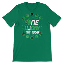 Load image into Gallery viewer, Funny St Patricks Day Gift for PreK Kinder One Lucky Infant Teacher T - Unisex T-Shirt - Kelly Green