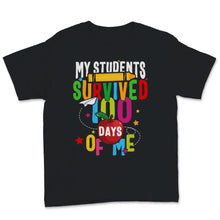 Load image into Gallery viewer, 100 Days Of School Shirt For Virtual Teacher My Students Survived 100