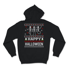 Load image into Gallery viewer, Funny Ugly Sweater Happy Halloween Costume Dancing Skeletons Witch
