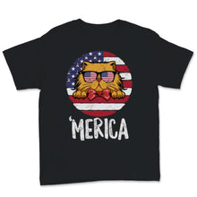 Load image into Gallery viewer, Merica Cute Cat Wearing Sunglasses America USA Flag 4th of July