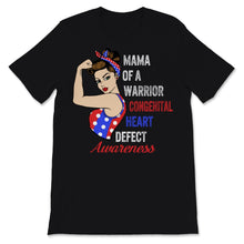 Load image into Gallery viewer, CHD Awareness Shirt Mama of Warrior Congenital Heart Defect Red Blue