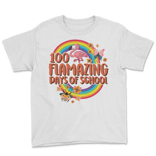 Load image into Gallery viewer, 100 Amazing Days Of School, Funny 100 Days Flamingo Tee, Teacher And