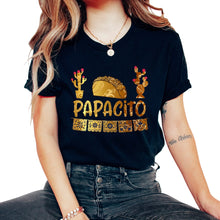 Load image into Gallery viewer, Mens Papacito Mexican Sombrero Cinco de Mayo Gift for Dad Father Papa - Unisex T-Shirt - Black