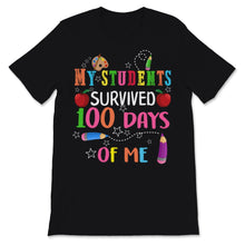 Load image into Gallery viewer, 100 Days Of School Shirt For Virtual Teacher My Students Survived 100