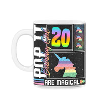 Load image into Gallery viewer, 20th Birthday Girl Unicorn Cute Tee, Pop Birthday Party Theme Costume - 11oz Mug - Black on White