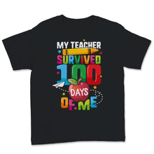 Load image into Gallery viewer, 100 Days Of School Shirt For Students My Teacher Survived 100 Days Of