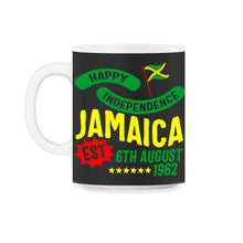 Load image into Gallery viewer, Jamaica Shirt, Happy Independence Jamaica Flag Design Tee, - 11oz Mug - Black on White