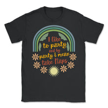 Load image into Gallery viewer, Napping Shirt, I Like To Party By Take Naps, Funny Vintage Rainbow - Unisex T-Shirt - Black