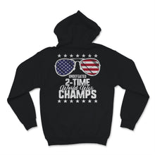 Load image into Gallery viewer, Undefeated 2-Time World War Champs 4th of July Sunglasses USA Flag