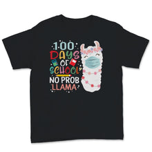 Load image into Gallery viewer, 100 Days Of School Shirt No Probllama Cute Llama Wearing Face Mask