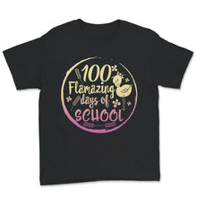 Load image into Gallery viewer, 100 Amazing Days Of School, Funny 100 Days Flamingo Tee, Teacher And