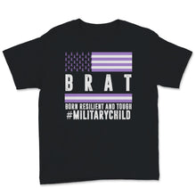 Load image into Gallery viewer, Military Child Month Awareness Ribbon Purple Up Brat Born Resilient