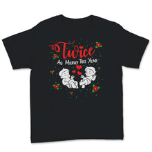 Load image into Gallery viewer, Twice As Merry This Year Twins Christmas Pregnancy Announcement Women