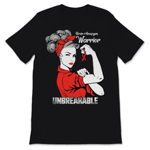 Load image into Gallery viewer, Brain Aneurysm Awareness Warrior Unbreakable Strong Woman Red Ribbon