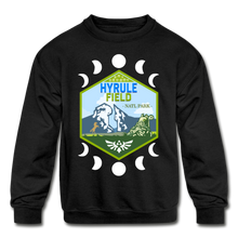Load image into Gallery viewer, Hyrule Field National Park Kids' Crewneck Sweatshirt - black