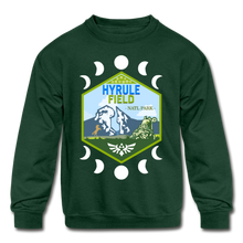 Load image into Gallery viewer, Hyrule Field National Park Kids' Crewneck Sweatshirt - forest green