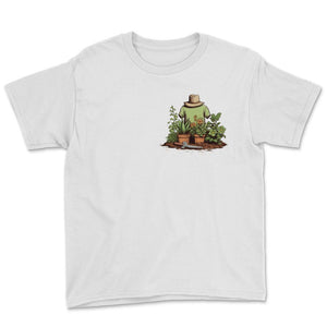 Tiny Gardener's Paradise Cute Pocket Garden Tee for Plant Lovers - Youth Tee - White