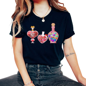 Nurse Shirt, Love Care Mom Mothers Day Love Bottles Tee, Mom's Love - Unisex T-Shirt - Black