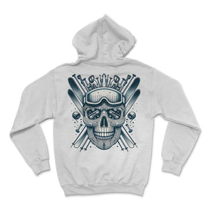 Ski Gear Skull Shirt Snowy Mountain Skull Apparel - Hoodie - White