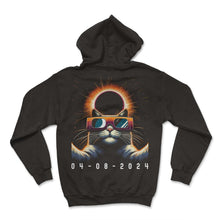 Load image into Gallery viewer, 04 08 2024 Cat Selfie Solar Eclipse T Shirt - Hoodie - Black
