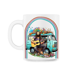 Bearded Dad Hippie Van Retro - 11oz Mug - White