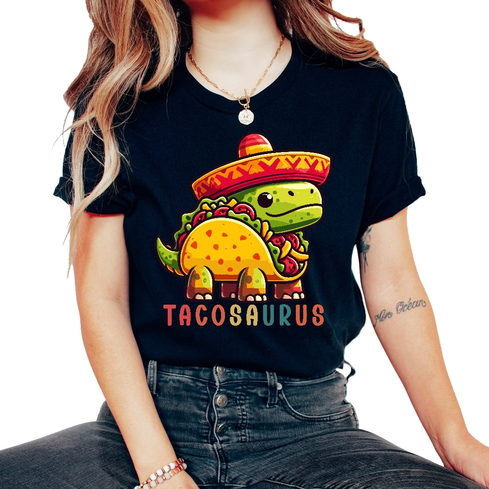 Tacosaurus Mexican Food Mexico Cinco De Mayo T Shirt - Unisex T-Shirt - Black
