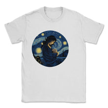 Load image into Gallery viewer, Breastfeeding Starry Night Shirt Motherhood Embrace Art Tee Nurturing - Unisex T-Shirt - White
