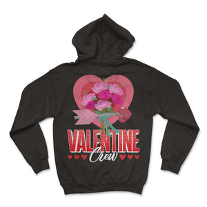 Valentine Shirt, Valentine Crew Heart Arrow Floral Tee, Happy - Hoodie - Black