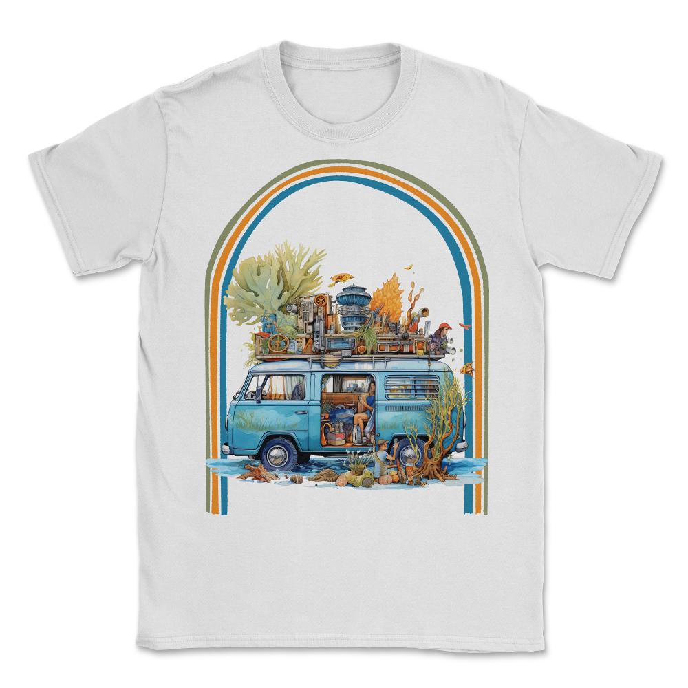 Grand Cayman Islands Hippie Van Retro - Unisex T-Shirt - White