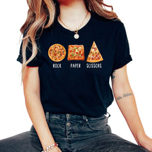 Load image into Gallery viewer, Pizza Shirt, Rock Paper Scissors Pizza Tee, Gift For Pizza Lover
