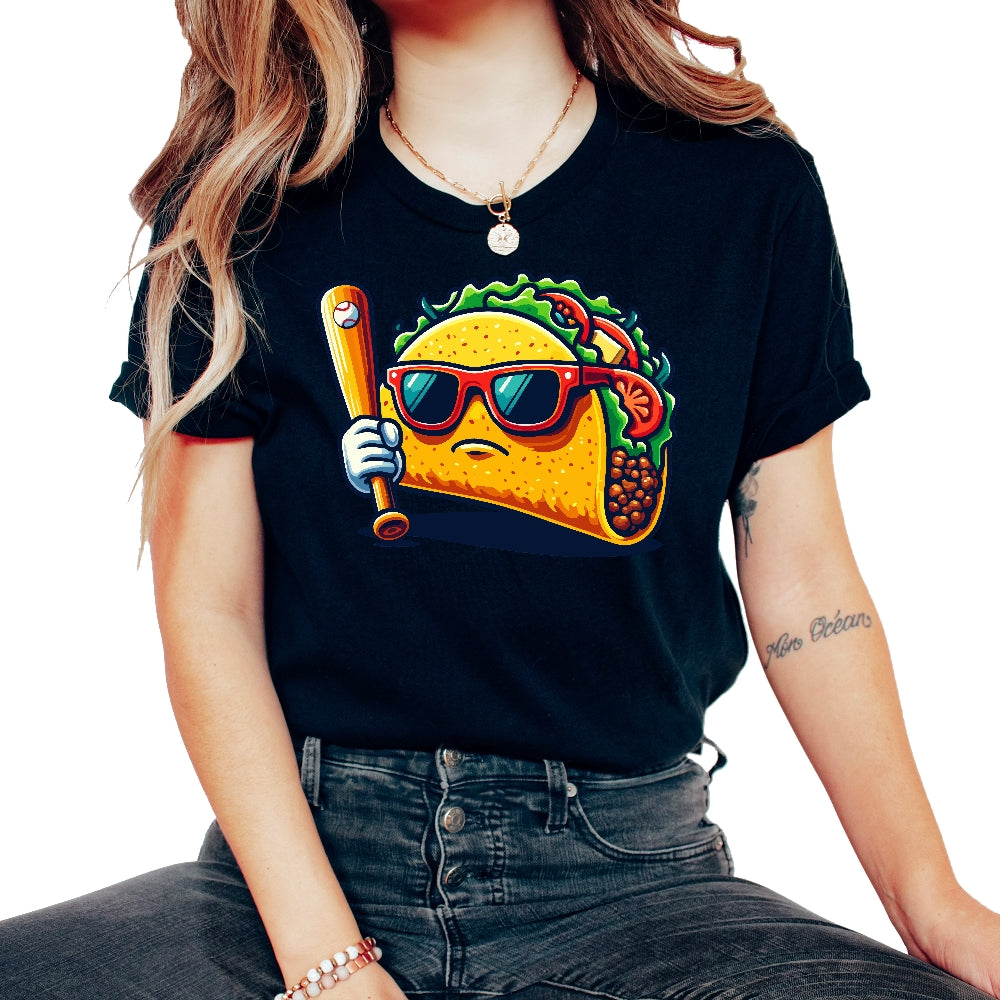 Taco Baseball Mexican Food Mexico Cinco De Mayo T Shirt - Unisex T-Shirt - Black