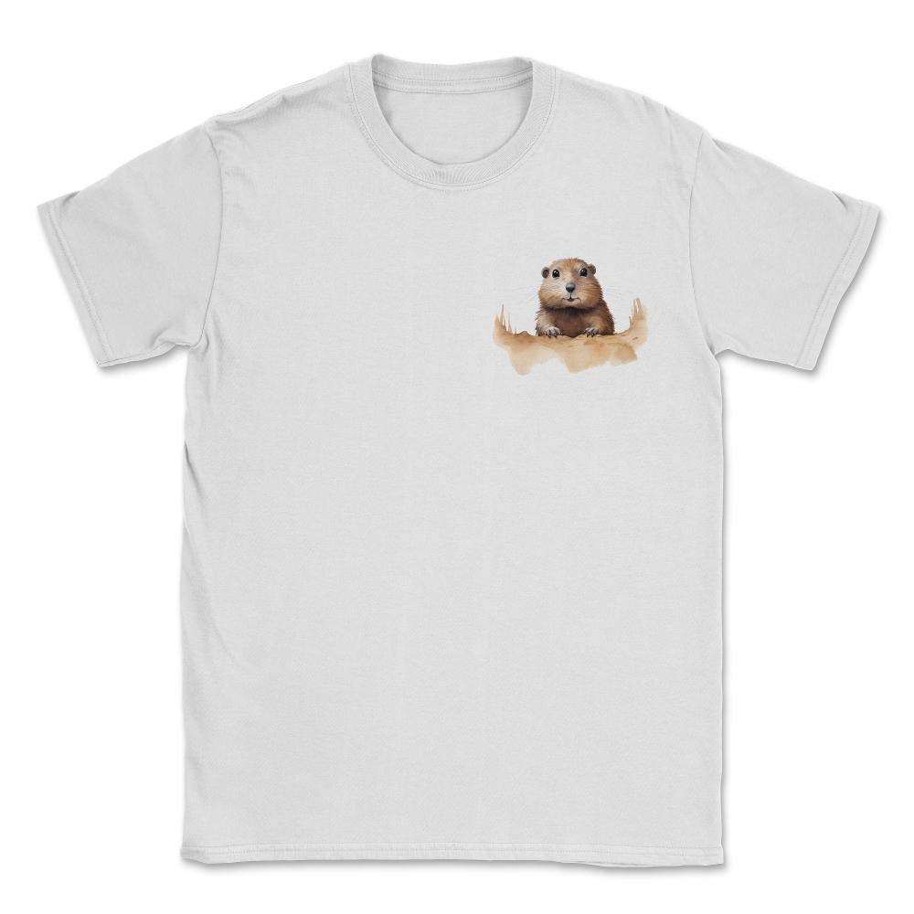 Shadow Seeker Humorous Groundhog Day Shadow Pocket Tee - Unisex T-Shirt - White