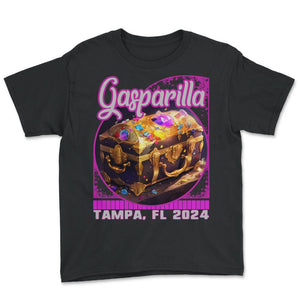 Mens Gasparilla 2024 Tampa FL Treasure Chest Bounty Crewneck Shirt - Youth Tee - Black