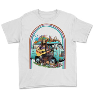 Bearded Dad Hippie Van Retro - Youth Tee - White