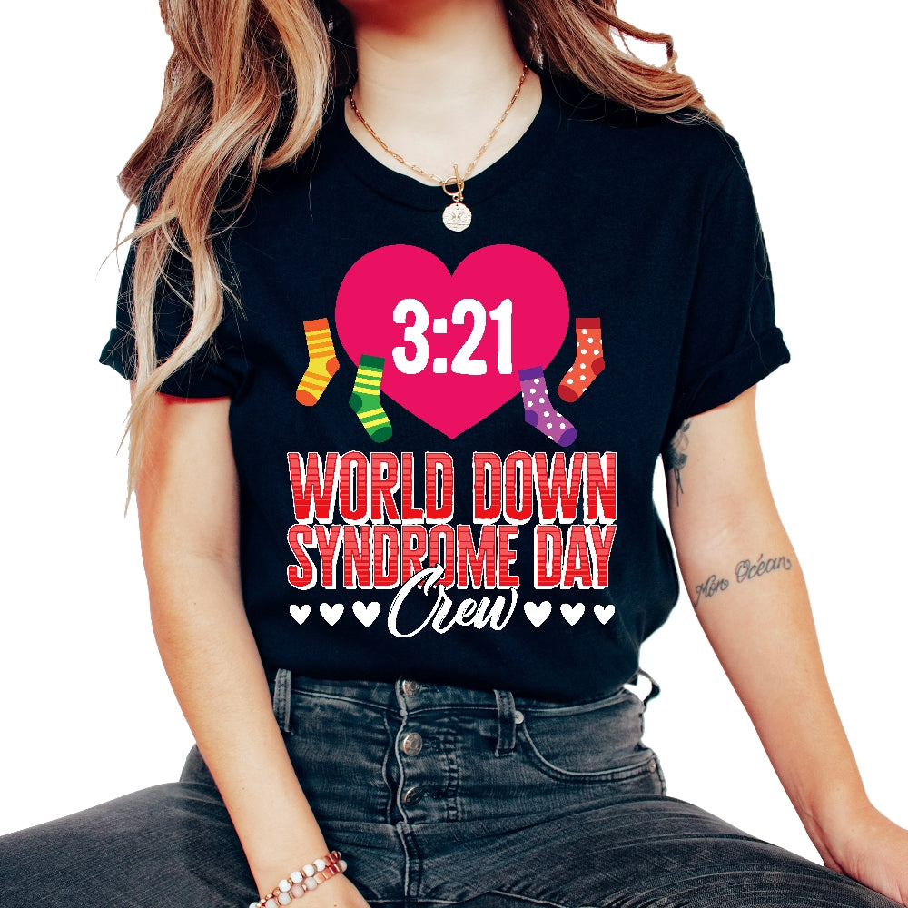 Down Syndrome Shirt, World Down Syndrome Day Crew Tee, Rocking Extra - Unisex T-Shirt - Black