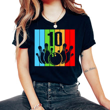 Load image into Gallery viewer, Children's Bowling Birthday 10 Bowling Theme 10th Birthday Outfit 10 - Unisex T-Shirt - Black
