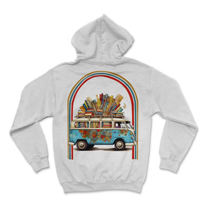Books Reading English Teacher Hippie Van Retro - Hoodie - White