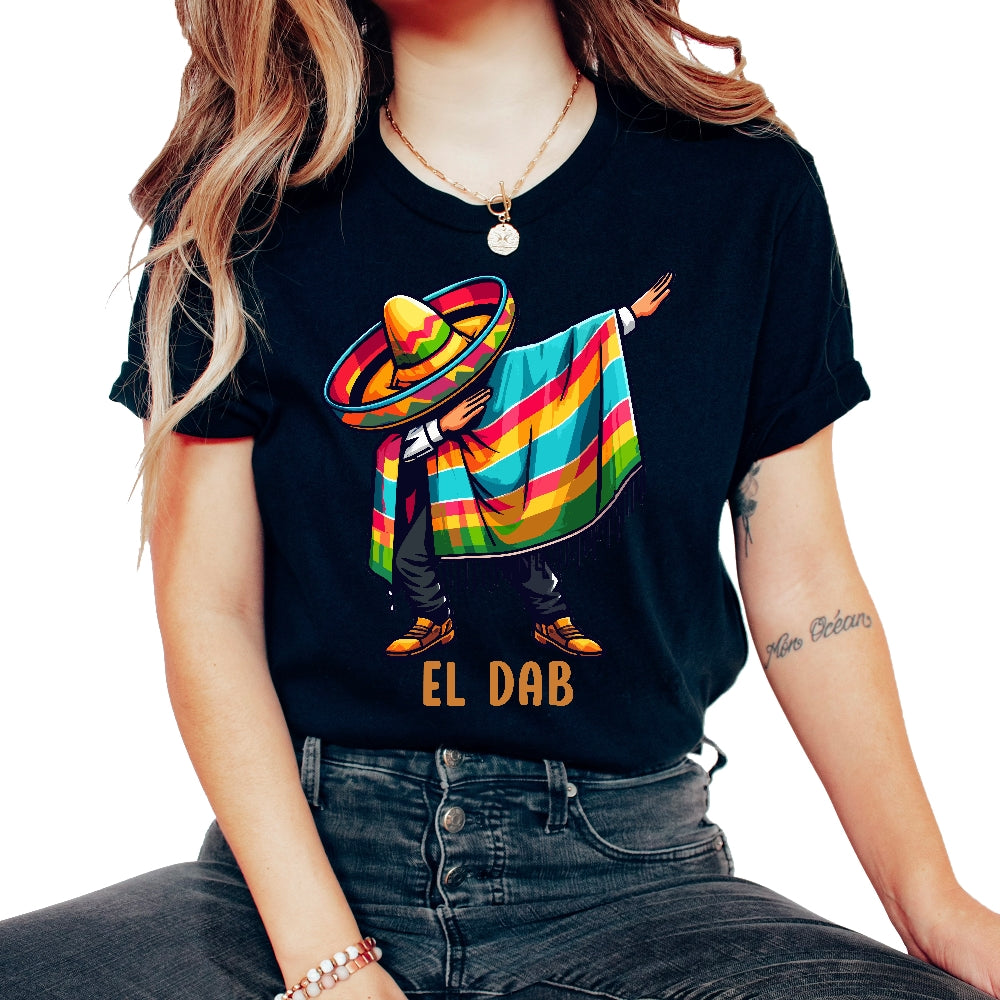 El Dab Dabbing Guitar Mexican Mexico Cinco De Mayo T Shirt - Unisex T-Shirt - Black