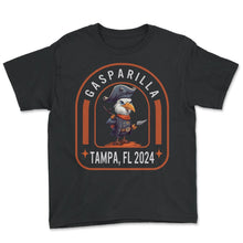 Load image into Gallery viewer, Gasparilla 2024 Pirate Seagull Tampa FL - Youth Tee - Black
