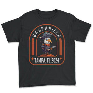 Gasparilla 2024 Pirate Seagull Tampa FL - Youth Tee - Black