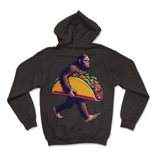 Load image into Gallery viewer, Bigfoot Carrying Taco Mexican Food Mexico Cinco De Mayo T Shirt - Hoodie - Black
