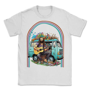 Bearded Dad Hippie Van Retro - Unisex T-Shirt - White
