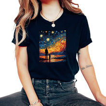 Load image into Gallery viewer, Father&#39;s Day Starry Night Shirt Guiding Stars Art Tee Journey of - Unisex T-Shirt - Black
