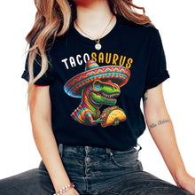 Load image into Gallery viewer, Tacosaurus Trex Taco Mexican Food Mexico Cinco De Mayo T Shirt - Unisex T-Shirt - Black
