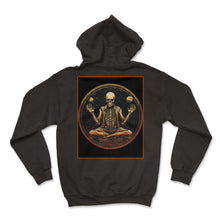 Load image into Gallery viewer, Yoga Pose Oracle Crystal Ball Third Eye Skeleton Humorous Gym Black T - Hoodie - Black
