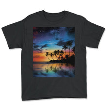 Load image into Gallery viewer, Grand Cayman Starry Night Shirt Tropical Sky Tee Island Paradise - Youth Tee - Black
