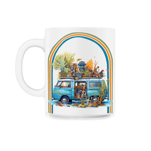 Grand Cayman Islands Hippie Van Retro - 11oz Mug - White